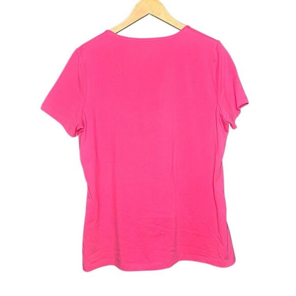 Kim Rogers Pink Short Sleeve T-shirt Size L Round Neck Graphic Print - Picture 4 of 9